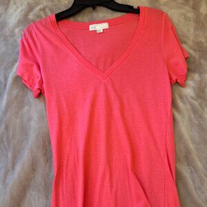 Forever 21 Pink V Neck T Shirt